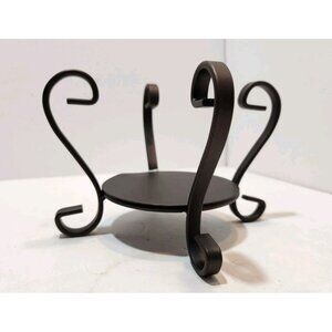 Yankee Candle Iron Table Top Jar Holder 1324133 Scroll Pattern Brown NEW